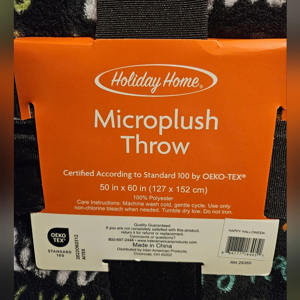 Halloween microplush throw blanket